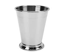 HUSHUI Stainless Steel Julep Cup Elegant Retro Beaded Design for Cocktail Lovers Home Bar 1 Unit (Classic Silver)