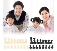HUSHUI Standard Tournament Chess Pieces Set Eco-Friendly Plastic Black and White for Chess Lovers and Players Above 6 Years Old