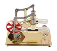 HUSHUI Stirling Engine Model Kit Meticulously Crafted All Metal Motor for Science Physics Experiment, Suitable for Educational Purposes 195x105x135mm (Gold)
