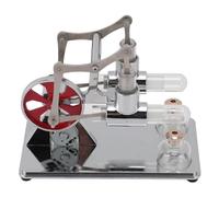 HUSHUI Stirling Engine Model Kit Meticulously Crafted All Metal Motor for Science Physics Experiment, Suitable for Educational Purposes 195x105x135mm (Silver)