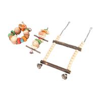 HUSHUI Swing Toy Durable Fun Chewing Activity for Birds Parrots Budgie Cockatiel Made of Natural Logs and Corn Cobs 1 Unit