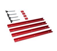 HUSHUI T Slot and M8 Slider Block Set Aluminum Alloy Double Cut Profile Pre Drilled Mounting Holes T Track 400mm for Woodworking Projects Red