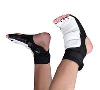 HUSHUI Taekwondo Foot Protector Comfortable Elastic Cloth Surrounding Design Double Fixation for Kids Soft Sponge PU Material 1 Pair (L)