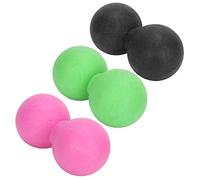 HUSHUI TPR Massage Ball Set Portable Fascia Exercise Balls for Muscle Relaxation and Pain Relief - Ideal for Home or Office Use, 3 Units (Black+Rose red+Green)
