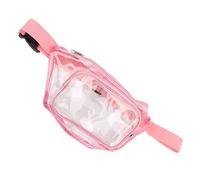 HUSHUI Transparent Waist Pack, PVC Water Resistant Zipper Waist Bag with Multipurpose Storage for Travel Beach Concerts Security Check (Roseate)
