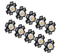 HUSHUI Ultra Bright LED Chips, 10Pcs 3V Aluminum Substrate High Luminosity 90lm/W, with Easy Installation for DIY Ceiling Lights Downlights Flashlights Table Lamps (Warm Light 1W)