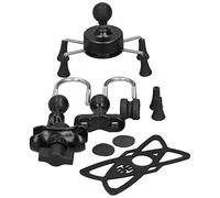 HUSHUI Universal Bike Phone Holder, Spring Loaded with Rubber Caps and Ball Socket Technology, for IOS 7 8 SE X XS XR Pixel 3 3a J7 Series (B(black))