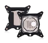 HUSHUI Universal CPU Water Cooling Block Kit for with High Purity Red Copper Base and LED Light, Suitable for PC Builders, Black + Transparent