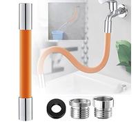 HUSHUI Universal Foaming Extension Tube,Universal Extension Tube with Connector 360° Bending Faucet Extender for Bathroom Sink Faucet for Kitchen and Bathroom