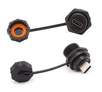 HUSHUI USB Connector Durable Female Panel Mount Socket for Industrial Equipment IP67 1 X E10TPC-TF-F-F