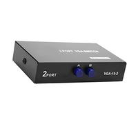 HUSHUI VGA 2 in 1 Compact Design Data Synchronization Switcher for Dual Computer Setup Monitor Projector