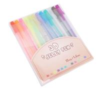 HUSHUI Vibrant 3D Gel Ink Pen Set, 12 Colors for Writing Drawing with Art Craft Supplies, 1.0mm Tips