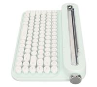 HUSHUI Vintage Keyboard, 86 Keys Portable Wireless Keyboard with Integrated Stand for Smartphone Tablet, Compatible with iOS (Green)