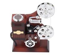 HUSHUI Vintage Movie Projector Music Box, Wind Up Mechanism with Classic Melody, ABS Material for Home Decor Office Table Living Room