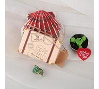 HUSHUI Vintage Suitcase Favor Boxes 50Pcs Mini Candy Gift Bags for Travel Themed Wedding Party Decoration