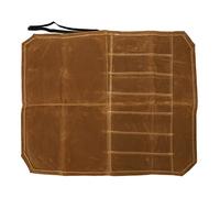 HUSHUI Waxed Canvas Knife Bag, 7 Pocket Professional Chef Knife Roll for Camping Barbecue Picnic Kitchen (Khaki)