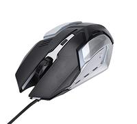 HUSHUI Wired Mouse Gaming Optical Luminous with 7-Color Breathing Light for Office and Business Use Sturdy Durable Design (Black)
