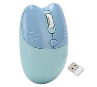 HUSHUI Wireless Mouse Silent Click Adjustable DPI for Office School Cafe Lightweight Portable Mouse (Blue)
