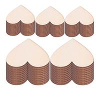 HUSHUI Wood Chip Decoration 50Pcs Heart-Shaped DIY Crafts Personalized Wood Chips for Wedding Decor, Parties, and Handicrafts