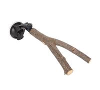 HUSHUI Wooden Perch, Non Slip Bird Branch Perch Stand with Suction Cups for Small Medium Birds, Replaceable Station Pole for Tile Glass Wall (20CM)