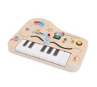 HUSHUI Wooden Sensory Activity Board for Toddlers with LED Light Switch and Musical Features, Safe Basswood Construction, Ideal for Early Learning and Skill Development