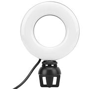 HUSHUI YT-48 Round LED Fill Light High CRI Adjustable Brightness for Online Meetings Vlog Live Streaming Black 4in