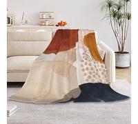 HUSITI Boho Abstract,Geometric Modern Art Flannel Blanket Throw,Blankets for Couch Sofa Bed Lounging,Home Blanket Decoration, for Adults Wife Self,50"x60"