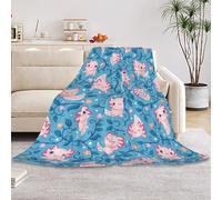 HUSITI Cute Axolotls Flannel Blanket Throw,Blankets for Couch Sofa Bed Lounging,Home Blanket Decoration, for Adults Wife Self,60"x80"