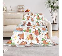 HUSITI Cute Capybara Flannel Blanket Throw,Blankets for Couch Sofa Bed Lounging,Home Blanket Decoration, for Adults Wife Self,50"x60"