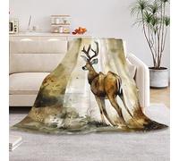 HUSITI Forest Deer Decor Throw Blanket,Flannel Soft Home Decor for Women Men Birthday Gifts, GentleSoft Cozy Fruit Pattern Blankets for Couch Bed Camping,50"x60"