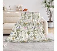 HUSITI Wildflowers Vintage Herb Flower Decor Throw Blanket,Flannel Soft Home Decor for Women Men Birthday Gifts, GentleSoft Cozy Fruit Pattern Blankets for Couch Bed Camping,60"x80"