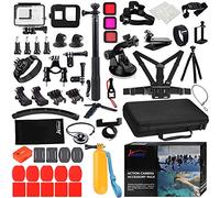 Husiway Action Camera Accessories Kit for Gopro Hero 8 Black Waterproof Housing Silicone Case Glass Screen Protector are Compatible with Gopro8 Hero8 62D (Kit for Gopro 8 Black)