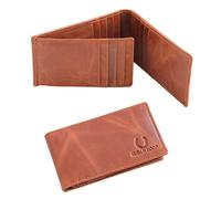 Husk N Hoof RFID Blocking Leather Credit Card Holder Wallet for Men Women ( 12 Card Slots, 2 Hidden Compartment, 1 ID Slot, 1 Slip Pocket ), Crunch Brown, Casual, Crunch Brown, Casual