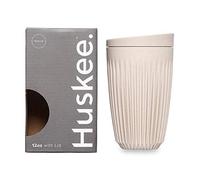 HUSKEE 12oz HuskeeCup Coffee and Tea Cup and Lid (Natural Color)