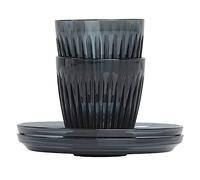 Huskee 3oz Renew Espresso Set 2-Set with Saucers - Smoke