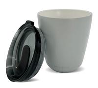HUSKEE 8oz Stainless Steel Coffee Cup - Reusable, Stackable & Insulated Cup with Lid - No Spill Ceramic-Lined Travel Cups for Hot Drinks, Gift for Coffee Lovers & On-The-Go - Slate