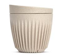 HUSKEE Coffee Cups with Lids - Reusable Coffee Cup with Unique Fins for Espresso, Cappuccino, Americano, Mocha - Insulated & Portable Latte Cups Made with Repurposed Coffee Husks - 6 oz., Natural