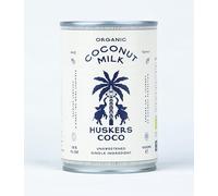 Huskers Coco | Organic Coconut Milk | 400 ml | Pack of 6 | Unsweetened Original | Dairy-Free, Gluten-Free, Vegan | Cooking, Baking & Drinks