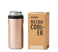 Huski Seltzer Cooler | NEW | Premium 12oz Skinny Drink Holder for Hard Seltzer, Beer, Soda Slim Cans | Triple Insulated 316 Stainless Steel | Seamless Design | Works as a Tumbler (Champagne)