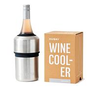 Huski Wine Cooler | Premium Iceless Wine Chiller | Keeps Wine Cold up to 6 Hours | Award Winning Design | New Wine Accessory | Fits Some Champagne Bottles (Brushed Stainless)