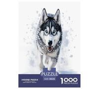 Huskies Jigsaw Puzzles Puzzles for Adults Kids. 1000 Pieces Great Gifts Challenge Toy Educational Game Home Decoration for Adults& Kids Age 14 Years Up 38x26cm/1000pcs