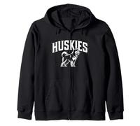 Huskies Mascot 3 for Players and Fans Zip Hoodie