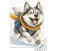 Huskies Puzzles for Adults,1000 Piece Jigsaw Puzzles for Adults, Wooden Puzzle Fun Decompressing Game 1000pcs (75x50cm)