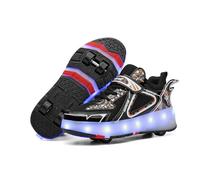HUSKSWARE Kids' Roller Skates - Adjustable Quad Skates with Velcro Strap - Outdoor Skating Shoes for Boys & Girls - Sizes 28-83 EU
