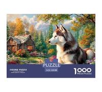 Husky 1000 Piece Jigsaw Puzzle for Adults Cute Pet Challenging Puzzle Perfect for Game Nights Recycled Paper Great Gift Idea Home Decoration Puzzle 52x38cm/1000pcs