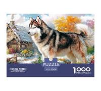 Husky 1000 Piece Jigsaw Puzzle For Adults Cute Pet Challenging Puzzle Perfect for Game Nights Recycled Paper Great Gift Idea Home Decoration 52x38cm/1000pcs