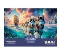 Husky 1000 Piece Jigsaw Puzzle Sustainable Challenge Jigsaw Dog Puzzle Games for The Whole for Women Teens Premium Gift 52x38cm/1000pcs