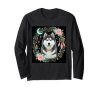 Husky Alaskan Celestial Husky Night Dream Dog Snow Blue Eyes Long Sleeve T-Shirt