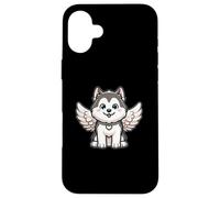 Husky Angel Husky with Wings Dog Wolfhound Design Case for iPhone 16 Plus