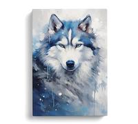 Husky Art Informel Art No.2 Canvas Print | Gallery Wrapped 30mm Frame Wall Decor | 30x20 inches | Ready to Hang | Contemporary Picture | Living Room Bedroom Lounge Office